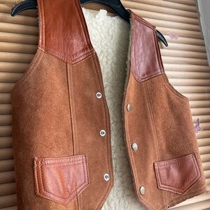 Brown Suede and Leather Vest